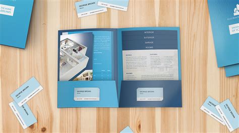 presentation folder with two business card slots